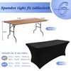 Grantop Black Stretchable Spandex Tablecloth, 6FT Tight Fitted Stretchy Table