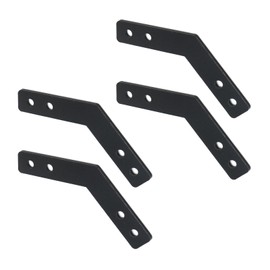 KUMGROT Black 135 Degree Flat Corner Brace Brackets Carbon Steel Mending Plate for Wood 135 Degree Angle Flat Bracket for Truss and Framing 2.36" x 2.36"/ 60mm x 60mm Connecting Brackets, 4 PCS