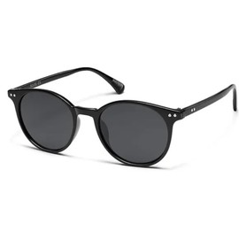 Sogo Round Classic Polarized Sunglasses Vintage UV400 SJ2113 Black