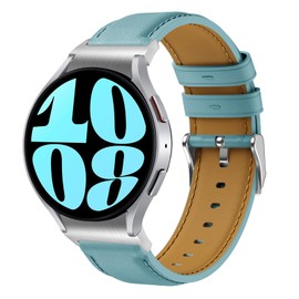 Leather Galaxy Watch 6 Strap, Galaxy Watch 7/Galaxy Watch 5 Pro 45mm Strap, Galaxy Watch 4 Classic Straps 42mm/46mm, Galaxy Watch 6/Galaxy Watch 6 Classic 20 Leather Watch Bands Wristband Bracelet