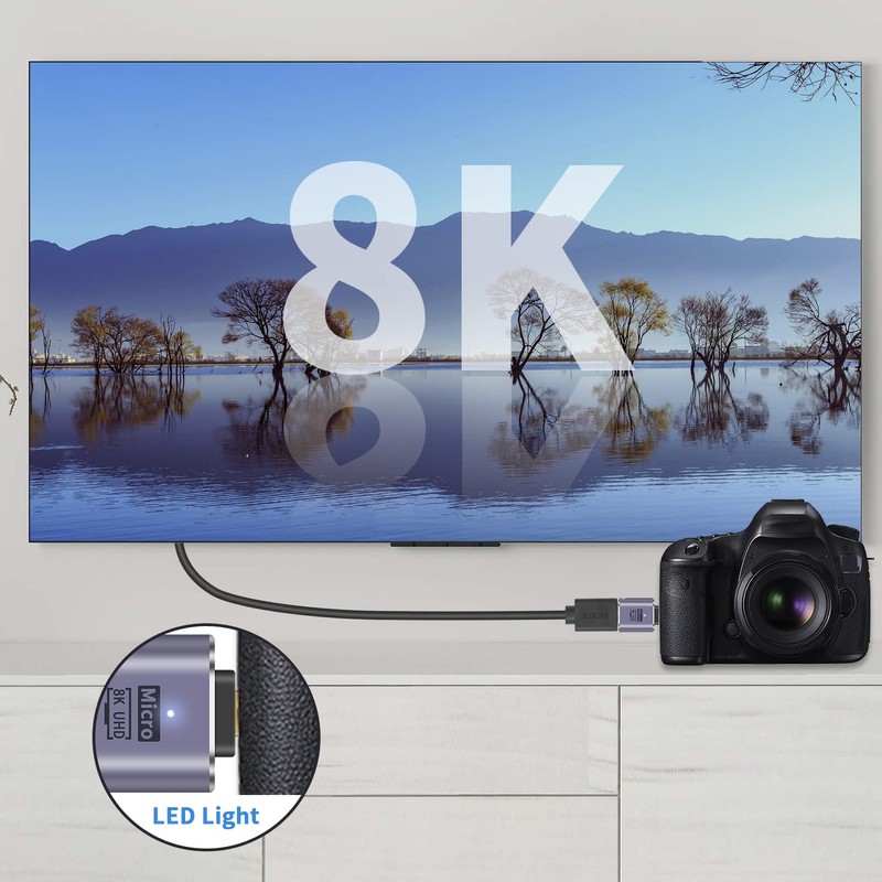 Duttek 8K Micro HDMI Adapter, HDMI 2.1 Micro HDMI Adapter,