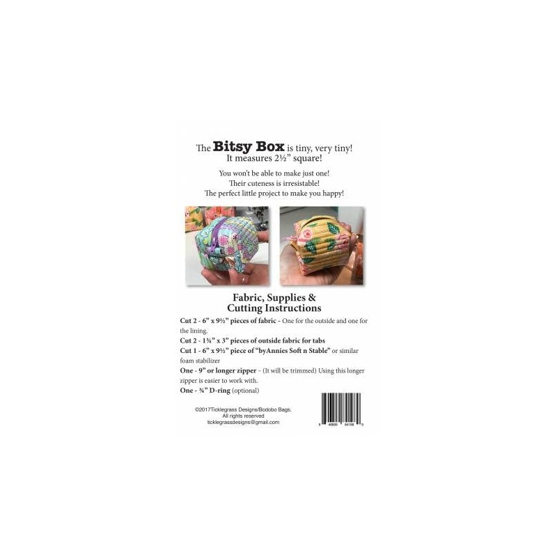 Bodobo Bags Bitsy Box Pattern, None