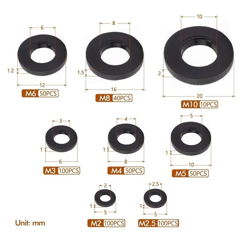 Nylon Flat Washers Flat Washers M2 - M10 (M2 M2