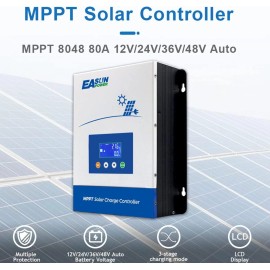 Easun MPPT 80A Solar Charge Controller for 12V 24V 36V 48V DC Battery Regulator - 80A