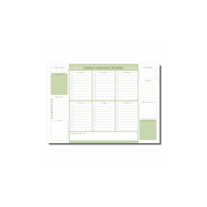 Cherry Weekly Wellness Planner A4 Pad | 52 Undated Sheets