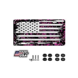 BLVD American muddy girl flag  aluminum vanity license plate car truck SUV tag