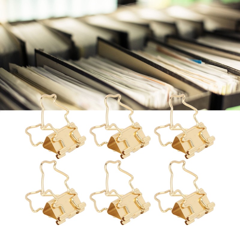 100Pcs Binder Clips Hollow Penguin Shape Sturdy Metal Small Binder