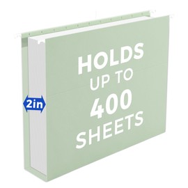 SUNEE Hanging File Folders Letter Size, Pastel Colors, 25 Count Letter Size File Folders with 1/5-cut Tabs, Heavy Duty 2 Inch Expansion, Stay Organized for Your Home and Office Bulk File