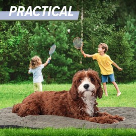 Meadowlark Outdoor Dog Bed, Travel Dog Bed, Dog Camping, Carry Bag, Portable, Waterproof Dog Bed, Easy to Clean, Machine Washable, Pet Mat for Small, Medium & Large Dogs & Cat - 36” x 28” x 2” – Grey