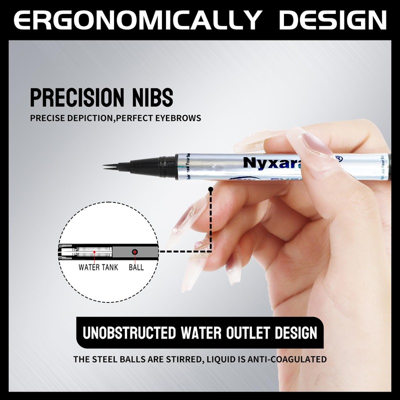 NyxaraJH 2-in-1 Eyebrow Pen, Dual Tip Precision Brow Liner with