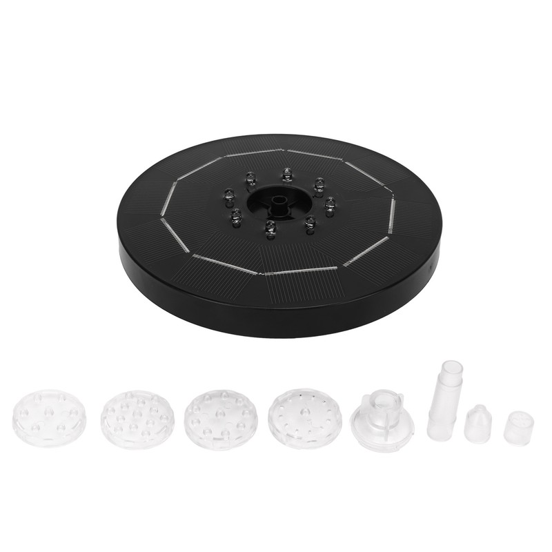 Solar Fountain LED Colorful Lighting Solar Powered Floating Bird Bath
