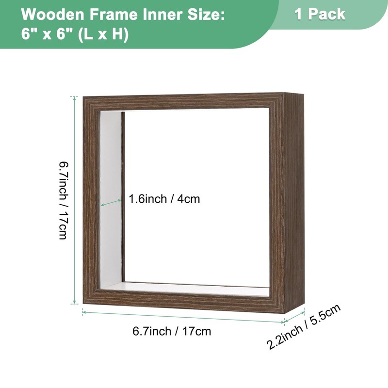 M METERXITY 1-Pack Dried Flower Frame, 6 x 6 Inch