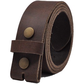 Ashford Ridge 40mm Full Grain Hide Leather Snap On Belt - Vintage Brown Large