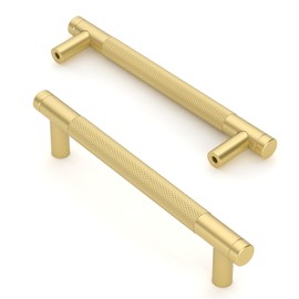Asidrama 10 Pack 5 Inch(128mm) Brushed Gold Kitchen Cabinet Handles, Cabinet Pulls Kitchen Cabinet Hardware for Cupboard Drawer Pulls