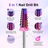 Cnynail 5 in 1 Nail Drill Bit, Tungsten Carbide Multi-Function