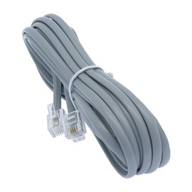 Corporate Computer 7ft Heavy Duty RJ11 / RJ14 Silver Satin 4 Conductor Reverse Wired Telephone Line Cord by Corpco