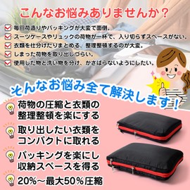 Hi_State_Clear Compression Bag, Clothing Travel Pouch, Compression Bag, Medium Size, Includes Nameplate for Sorting Clothes, Set