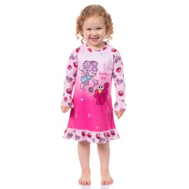 INTIMO Sesame Street Girls' Twinkle Out Elmo Abby Cadabby Sleep Pajama Dress Nightgown (3T) Pink