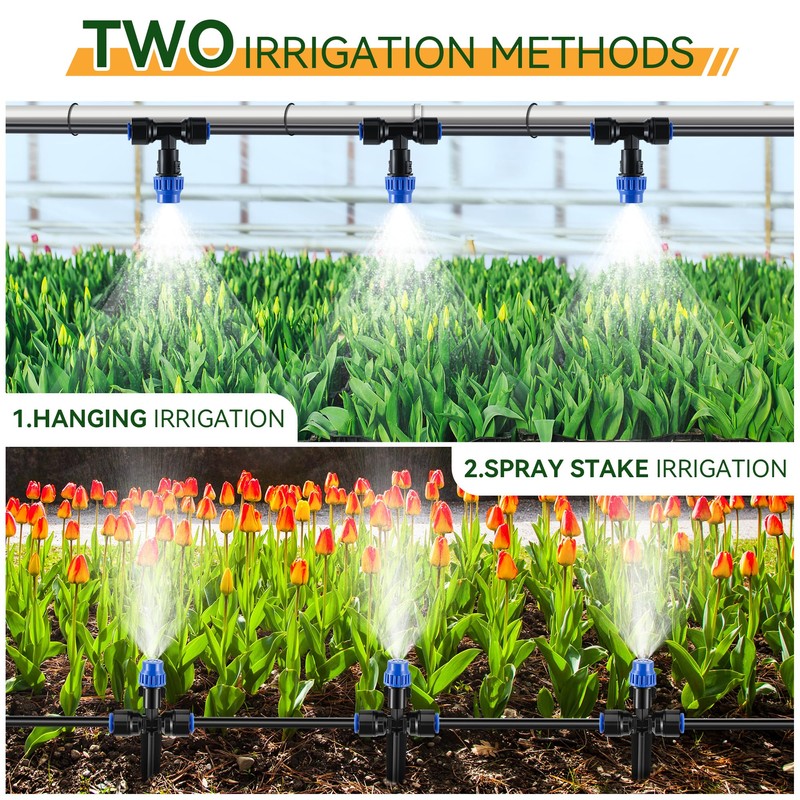 Meonum 65FT Garden Watering System, Quick Connector Drip Irrigation Kit,