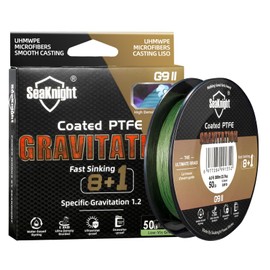 Seaknight G9 Series 9 Strands 8+1 Braided Fishing Lines 150M Fast Sinking Super Smooth PE Multifilament Wire PTFE Coating Seawater-proof UV-proof Sea Fishing Line 17-80LB