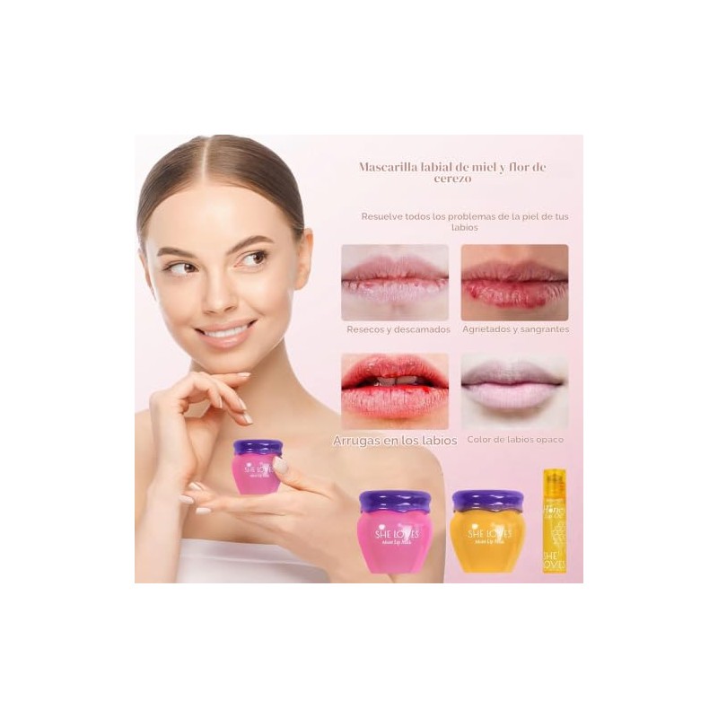 2 mascarillas de labios durante la noche, HoneySakura para el
