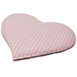 St. John's Heart Cushion Approx. 30 x 25 cm – Organic Fabric Pink/White – Heat Cushion – Grain Cushion – A Charming Gift