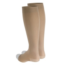 NuVein Surgical Stockings, 18 mmHg Recovery Support for Embolism Risk, Medical Unisex Fit, Knee High, Open Toe, Beige, X-Large
