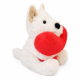 UNIMV 10" Valentine's Day West Highland with Red Heart, Soft Stuffed Animal Plush Toy, Cute Romantic Gift for Girlfriend, Wife, Kids, Anniversary, Birthday, I Love You Present (West Highland)