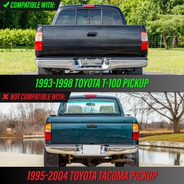 USR 93-98 XK10 / XK20 Tail Light – Rear Tail Lamps Set (Left + Right) Compatible with 1993-1998 Toyota T100 PickUp Truck All Models Base, DX and SR5 Pick Up (CLEAR LENS TAIL LIGHTS with BULBS)