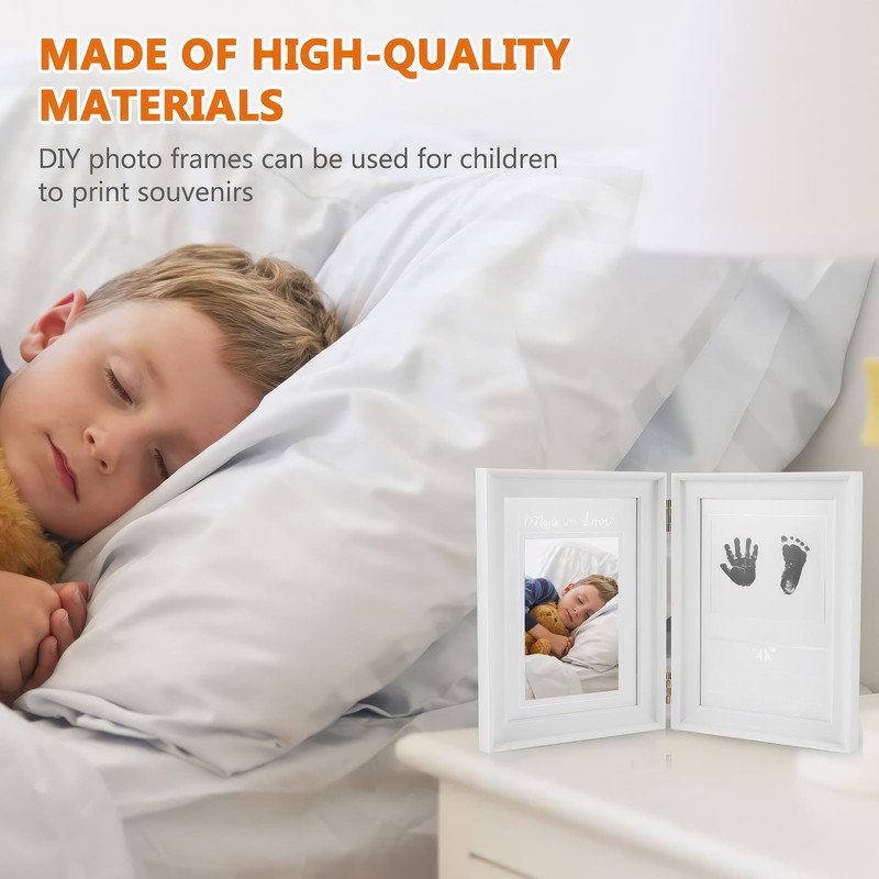 Baby Handprint and Footprint Kit, Framed Photo Kit ith Clean-Touch