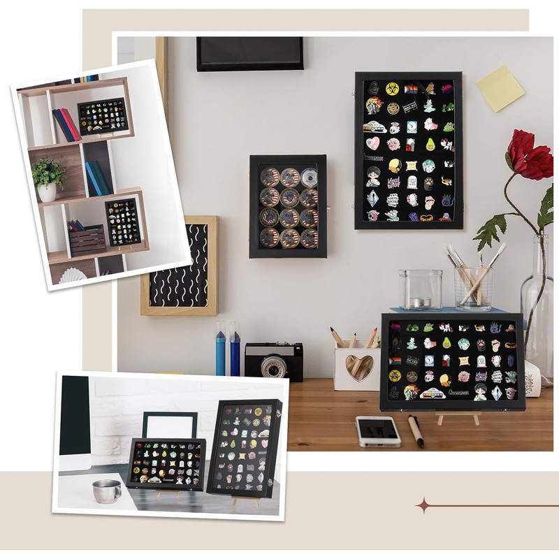 Koundeneko Can Badge Storage Case, Pin Badge Display Case with