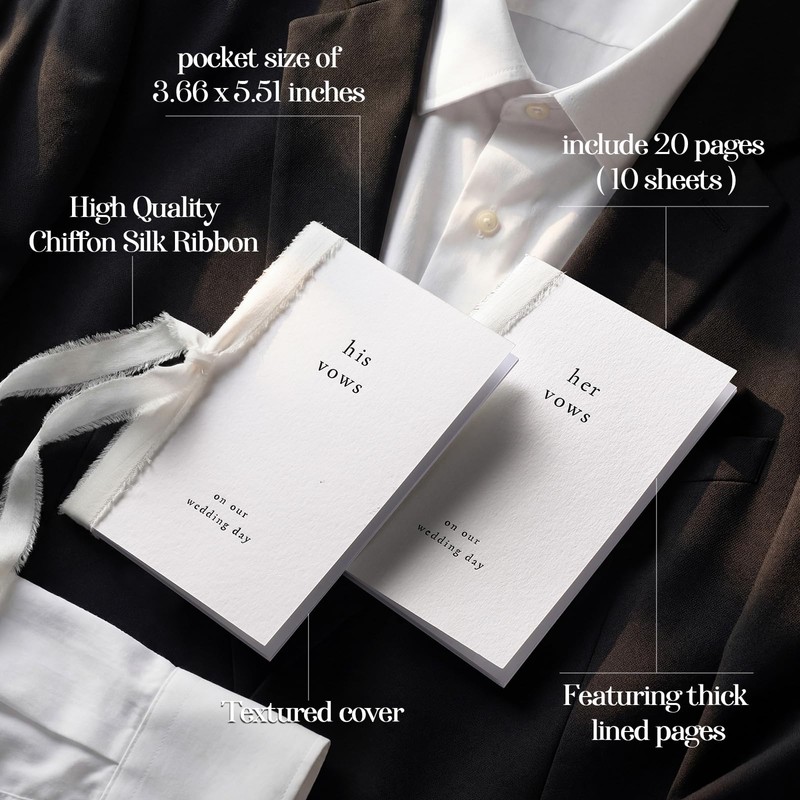 Engrowtic 2 Set Wedding Vow Books Her His Vows Elegant