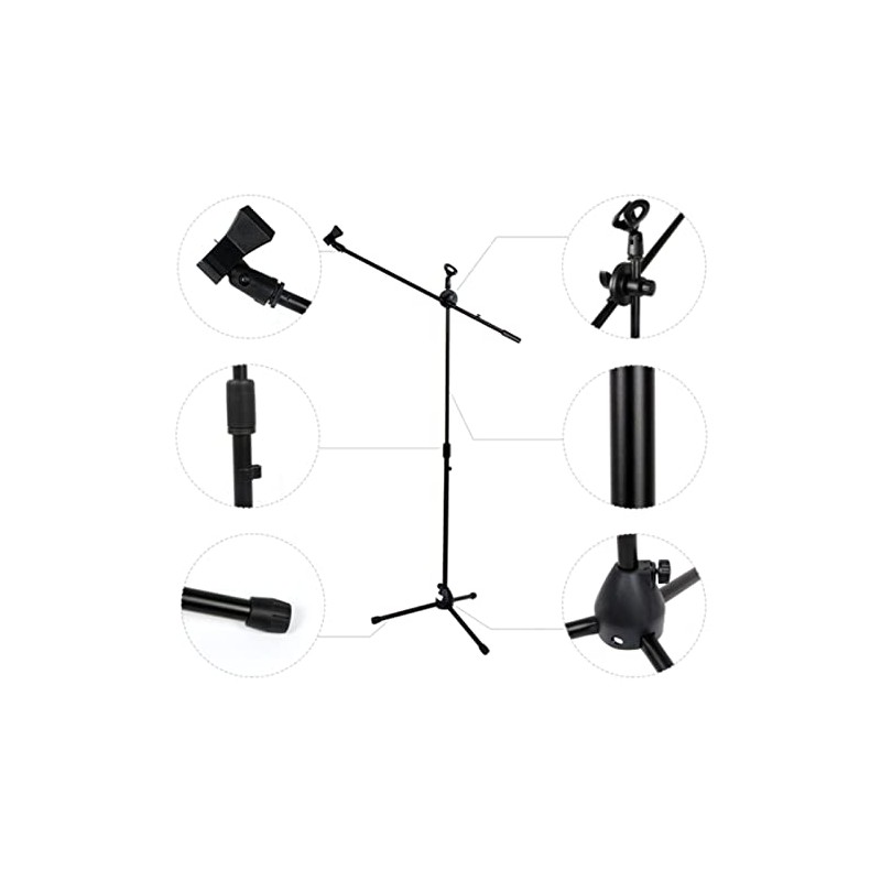 Stand´s 2 para micrófono Hebikuo M200, doble, con boom y