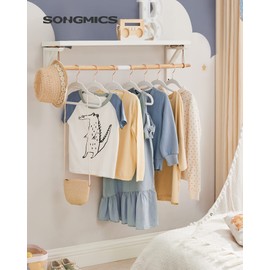 SONGMICS Kids Hangers Velvet 50 Pack, Children’s Hangers for Closet with Rose Gold Hooks, Premium Velvet Hangers for Nursery, Non-Slip Hangers, White UCRF027W01