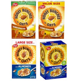 Post Honey Bunches of Oats with Almonds & Crunchy Honey Roasted Breakfast Cereal  - Honey Roasted - 18 oz