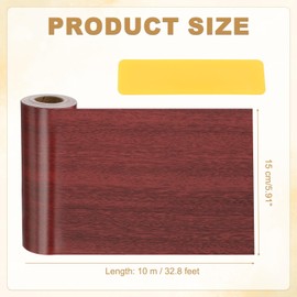 PATIKIL Wood Grain Repair Tape 6" x33', Self Adhesive Realistic Textured Repair Patch Peel and Stick Wood Tape with Scraper for Floor Door Window Furniture Table Walnut