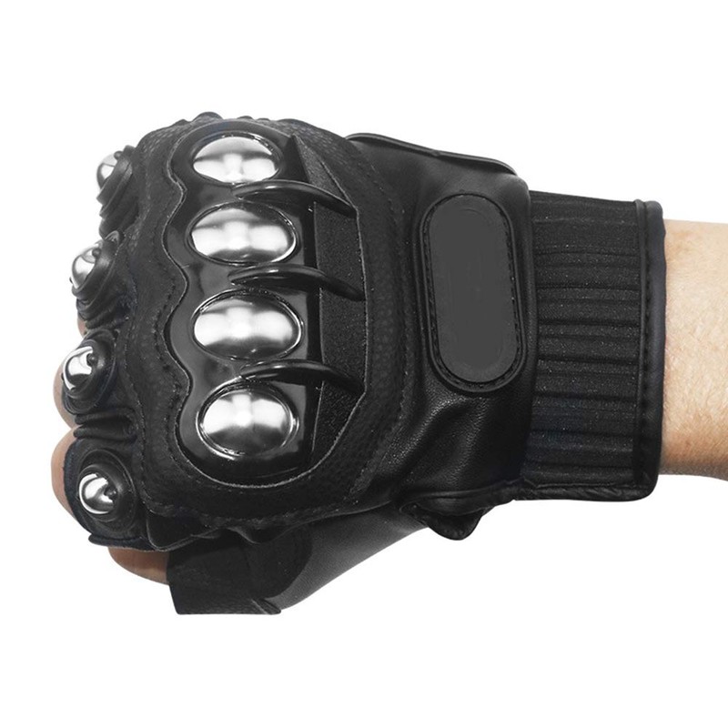 Oubaiya Steel Outdoor Knuckle Motorcycle Motorbike Powersports Safety Gloves (Medium,