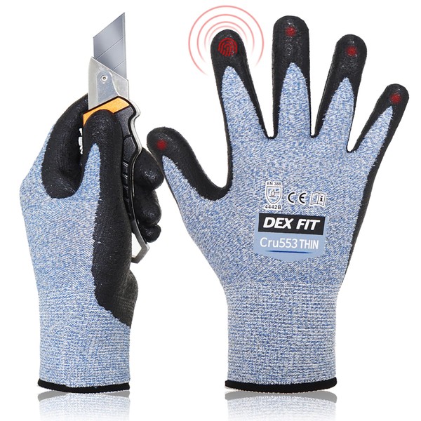 DEX FIT 15-Gauge Level 4 Cut Resistant Gloves Cru553 Thin,