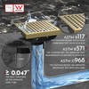 WEBANG 6 Inch Square Shower Drain Gold Floor Drain with