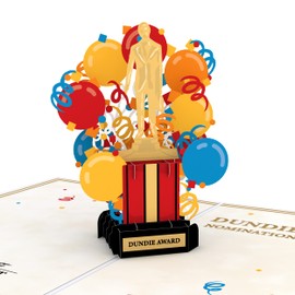 Lovepop Happy Birthday Pop-Up Card for Her and Him - 3D The Office Birthday Greeting Cards for Boys, Girls, Men, Women - Dundie Awards - 5" x 7" Trophy Card - Blank Note Card & Envelope Included