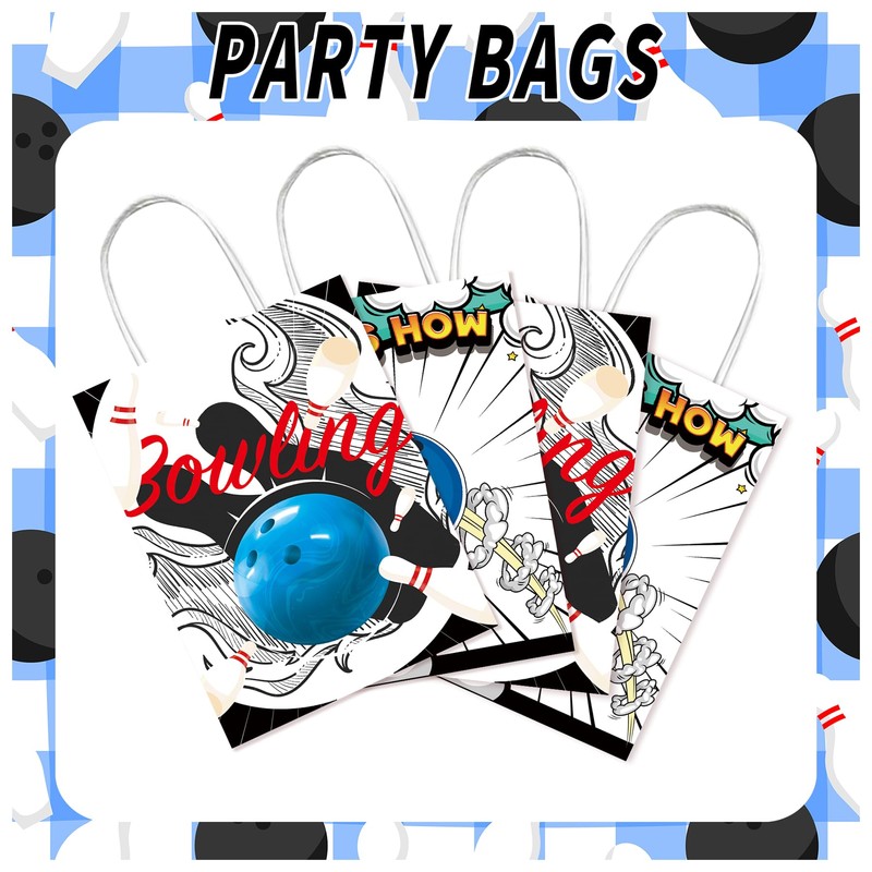 YYDLKAF 12 PCS Bowling Party Bags with Handles, Bowling Party
