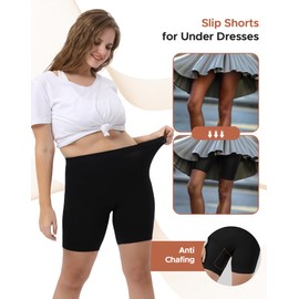 INNERSY Womens Slip Shorts High Waisted for Under Dresses Anti Chafing Shorts 3-Pack(Black Nude White,3X-Large)