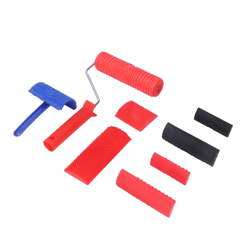 Rubber Wood Graining Tool Handheld Wood Texture Pattern Roller for