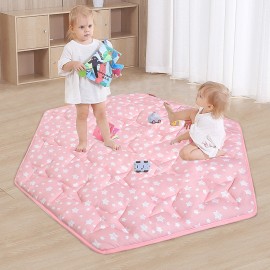 Unbranded Play Tent Mat Hexagon Padded Mat Anti Slip Baby Activity Mat 55''x47'' Kids Mat