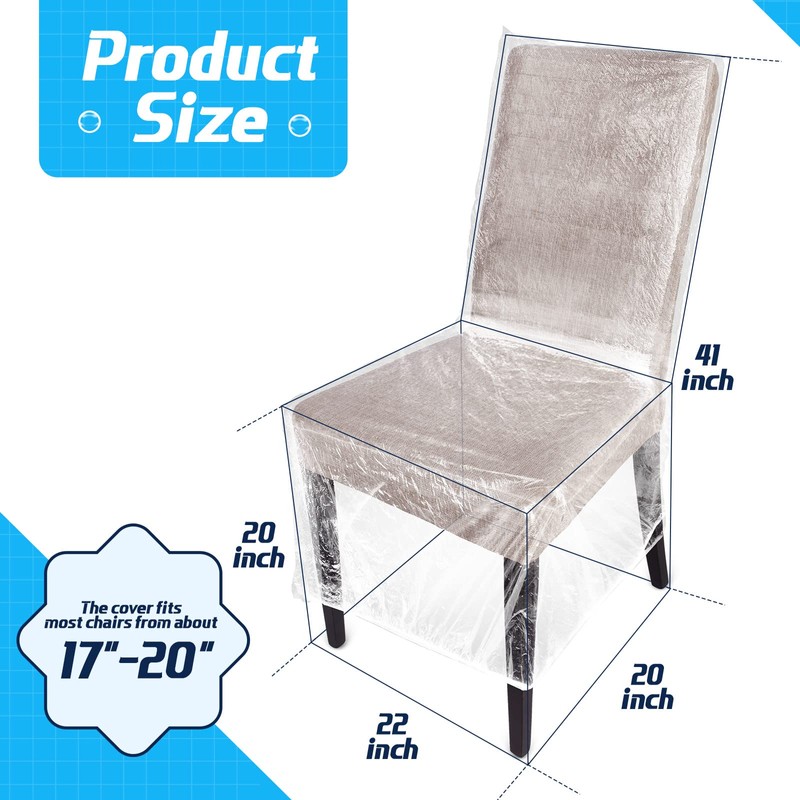 Remagr 8 Pcs Plastic Dining Chair Covers Protectors Clear Protector