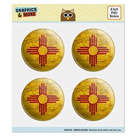 Rustic Distressed New Mexico State Flag Puffy Bubble Dome Scrapbooking Crafting Sticker Set