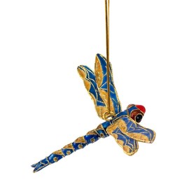 Value Arts Cloisonne Blue Dragonfly Ornament 4.75 Inches