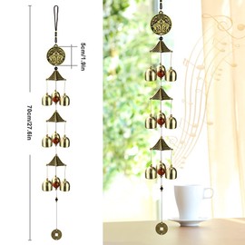 Campanas de viento, campanas de viento de metal vintage, campanas de viento chinas Feng Shui, adorno colgante de campana de la suerte para el hogar, decoración de interiores y exteriores, jardín, colgante de buena suerte