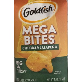 Pepperidge Farm Goldfish MEGA BITES CHEDDAR JALAPENO Baked Crackers 5.9oz 4 BAGS