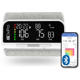 OxiPro BP2 Smart Blood Pressure Monitor with App - CE Approved Blood Pressure Machines - Universal Small to Large Cuff - Email BP Monitor Results to Your NHS Doctor via Included App - UK